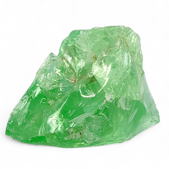 Vaseline Art Glass Cullet Sculpture Glowing Translucent Uranium Glass #4GX15 - Picture 5 of 7